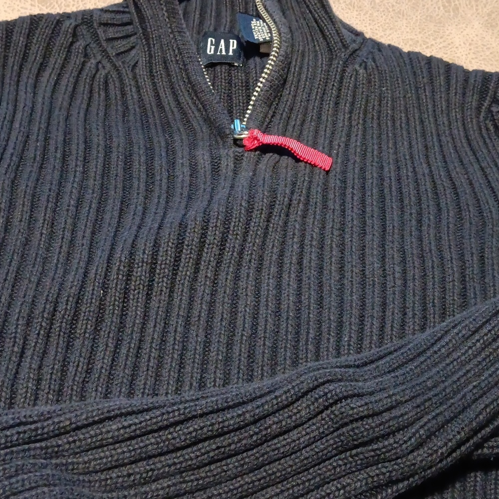 Womens gab 1/4 zip sweater blue small